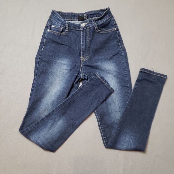 B.O.B. High waist dark wash faded skinny jeans Size 3/4 - Picture 5 of 10